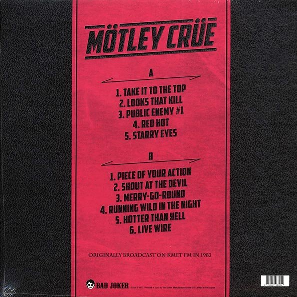 Hotter Than Hell: Live At Perkins Palace- Motley Crue
