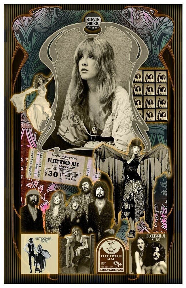 Stevie Nicks 70's Collage Poster